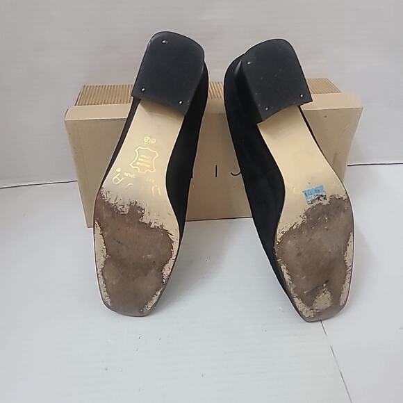 1990's Unisa Suede Black Tassled Loafer Kitten Block Heel Women's Size 6.5 Read - Picture 8 of 8